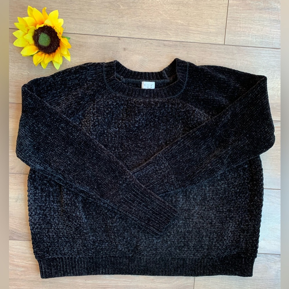 Women’s Small Black Polyester Chunky Knit Sweater